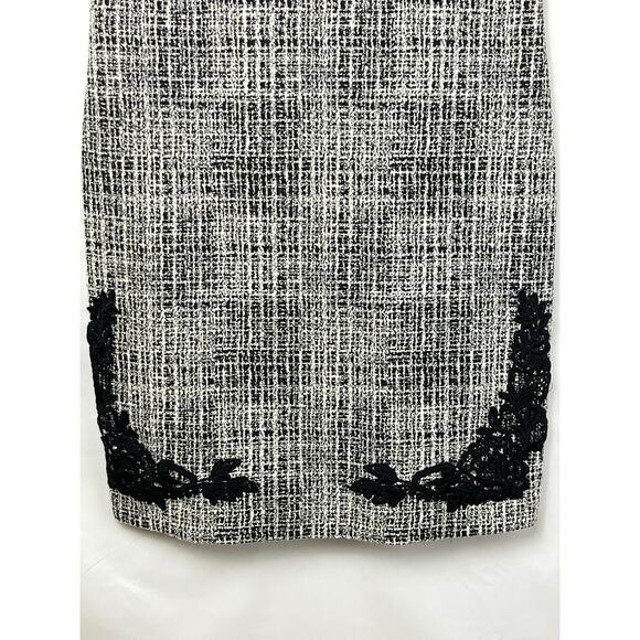 Karl Largerfeld Womens 12 Black/White Tweed Knit Sheath Business Dress L9GD6996 - Picture 9 of 10